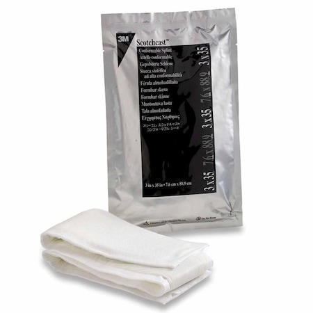 3M Scotchcast Padded Precut Splint 3 X 35 Inch Felt / Fiberglass White, 10PK 75335